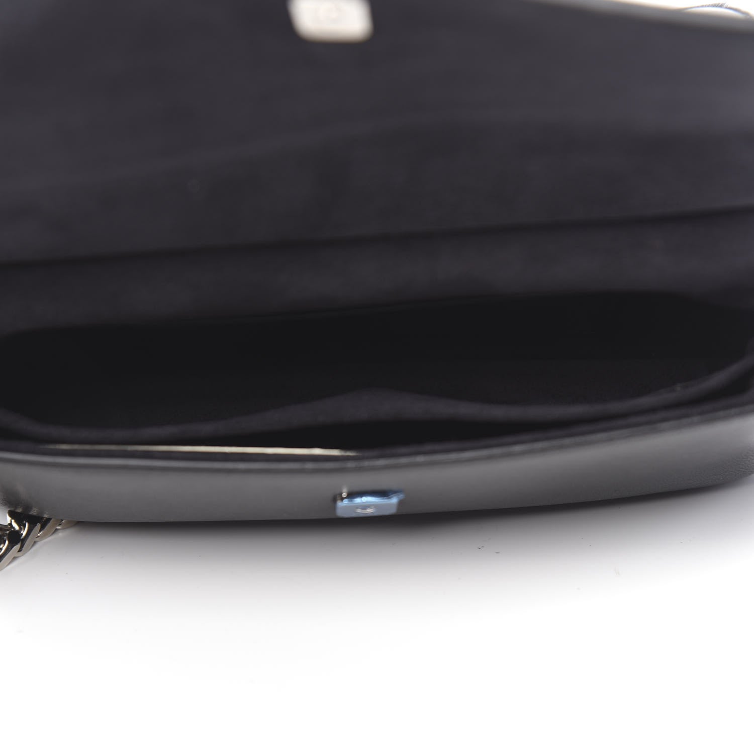 Fendi Shiny Nappa Trapuntata Micro Double Baguette Black 6 of 12