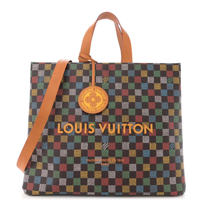 Louis Vuitton Vers Damier Ebene Shopper Bag MM Multicolor 1 of 9
