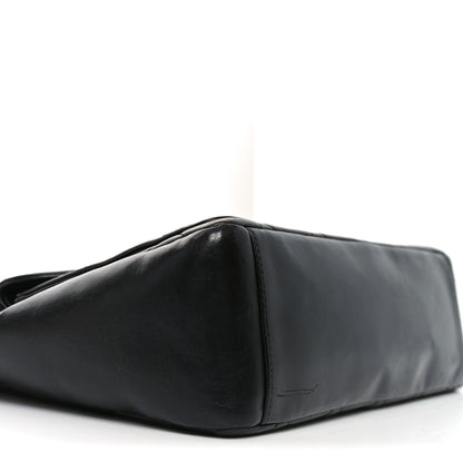 Chanel Lambskin Quilted Double Pocket Shoulder Bag Black 9 of 10