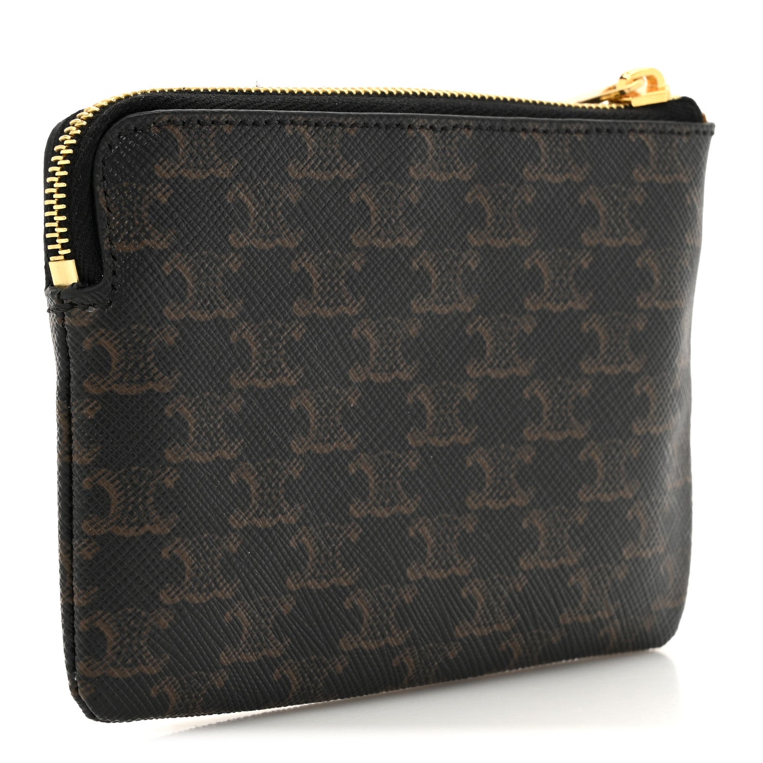 Celine Triomphe Canvas Logo Coin and Card Pouch With Hook Black 3 of 6