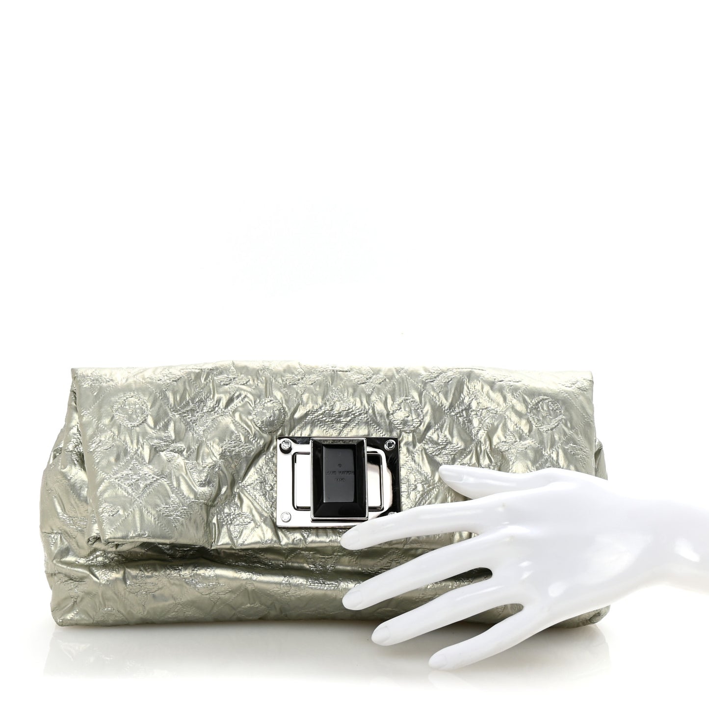 Jacquard Quilted Monogram Altair Clutch Argent