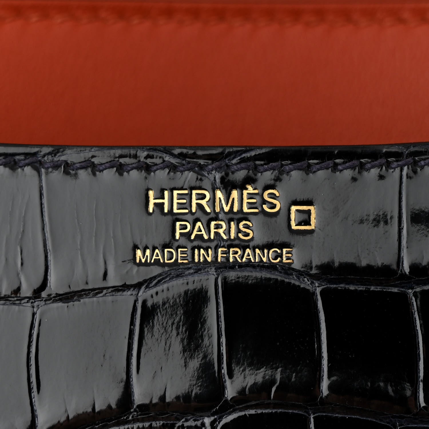 Hermes Shiny Alligator Verso Constance 24 Bleu Marine Cuivre 6 of 11
