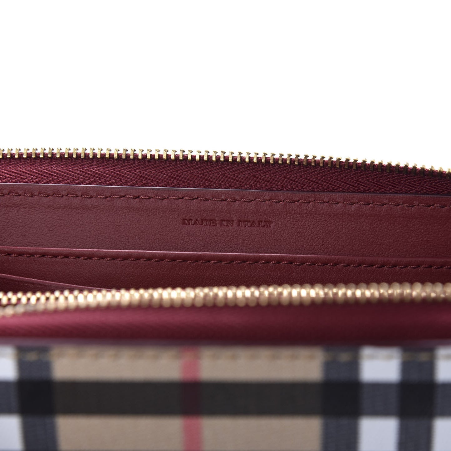 Vintage Check Elmore Zip Around Wallet Crimson