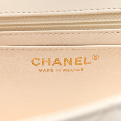 Chanel Lambskin Quilted Mini Metal Top Handle Rectangular Flap White 6 of 10