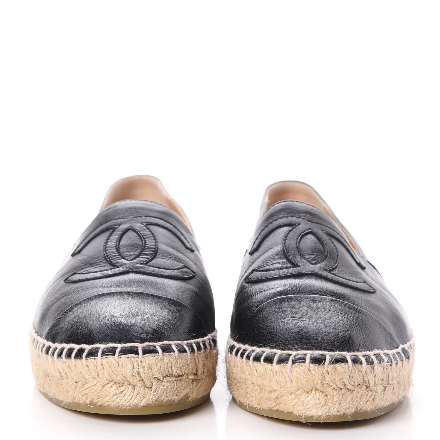 Chanel Lambskin CC Espadrilles 37 Black 2 of 8