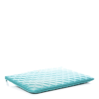 Chanel Caviar Quilted Large Cosmetic Case Turquoise 4 of 10