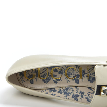 Gucci Goatskin Crystal Mid-Heel Loafer Pumps 41 Ivory 6 of 10