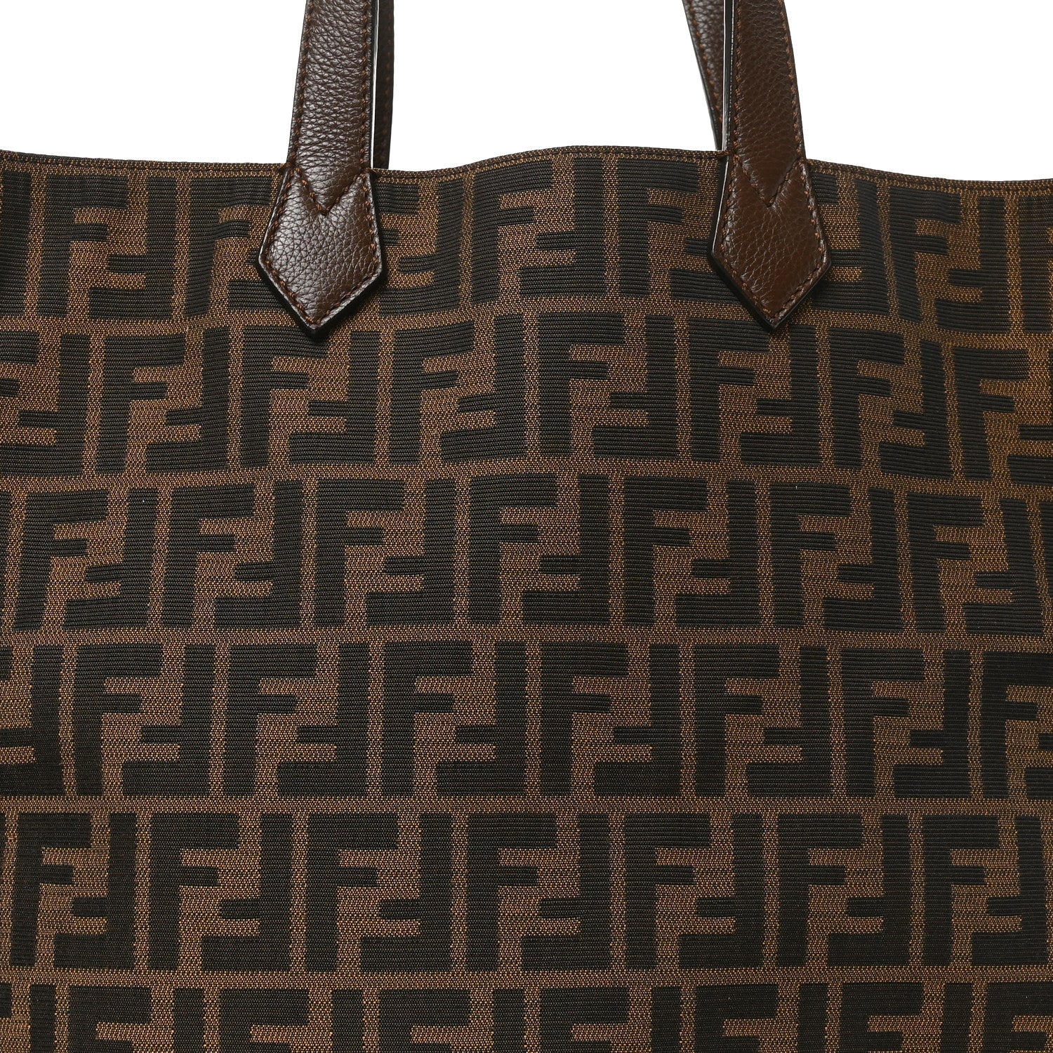 Fendi Zucca Vitello Artic Special Shopping Tote Tobacco Castagna 8 of 10