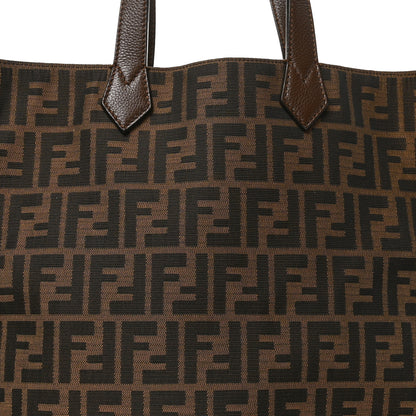 Fendi Zucca Vitello Artic Special Shopping Tote Tobacco Castagna 8 of 10
