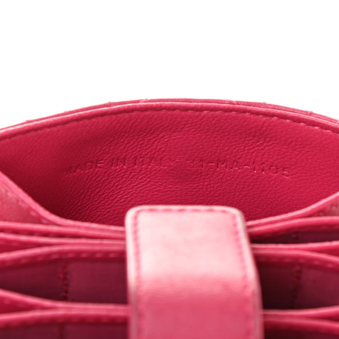 Lambskin Cannage Lady Dior 5-Gusset Card Holder Fuchsia