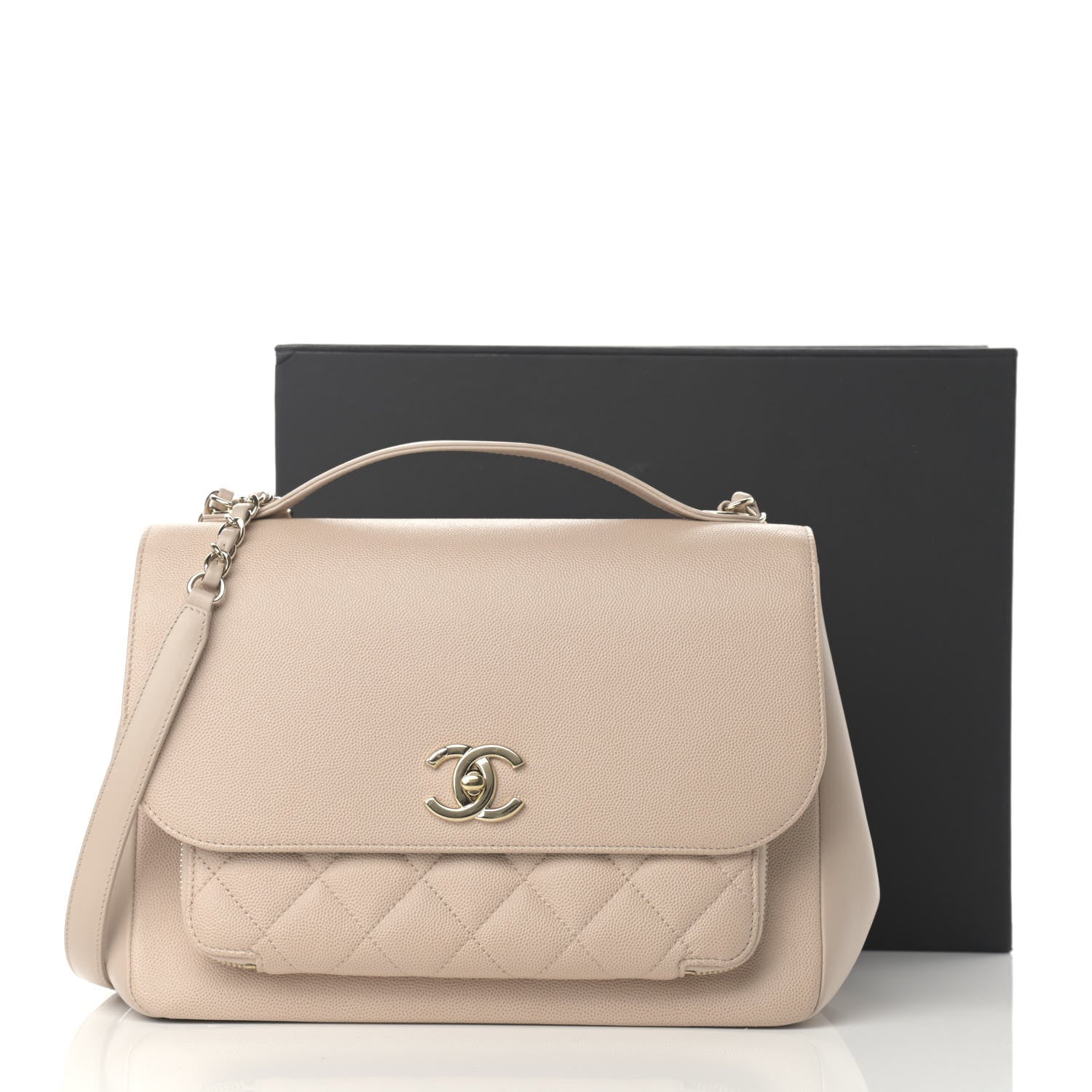 Chanel Caviar Quilted Large Business Affinity Flap Beige 15 of 15