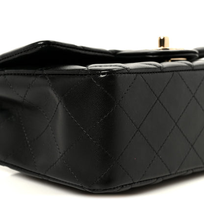 Chanel Lambskin Quilted Mini Rectangular Flap Black 10 of 11