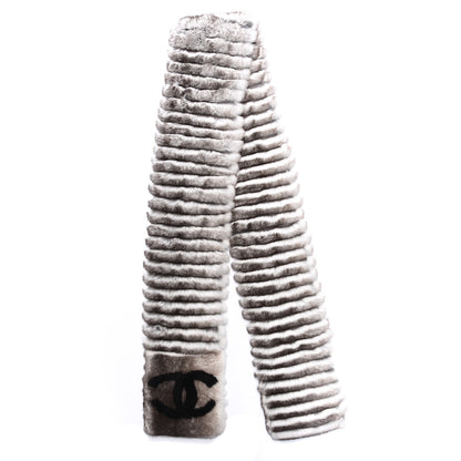 Chanel Orylag Rabbit Fur CC Scarf Grey 2 of 4