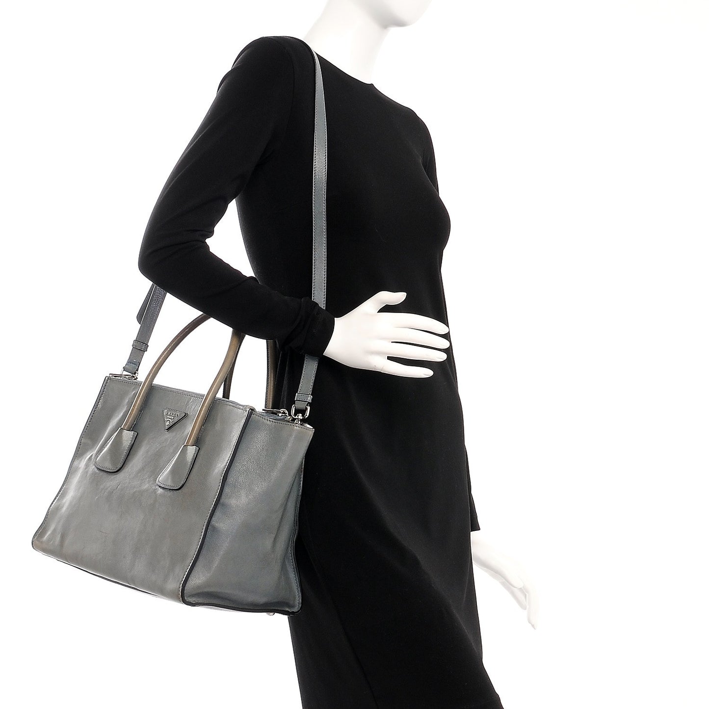 Glace Calf Twin Pocket Tote Marine