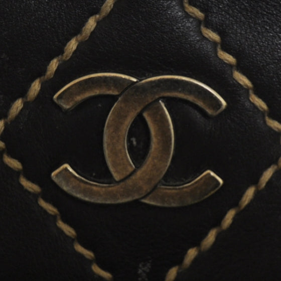 Chanel Leather Diamond Stitch Large Surpique Bag Black 1 of 1