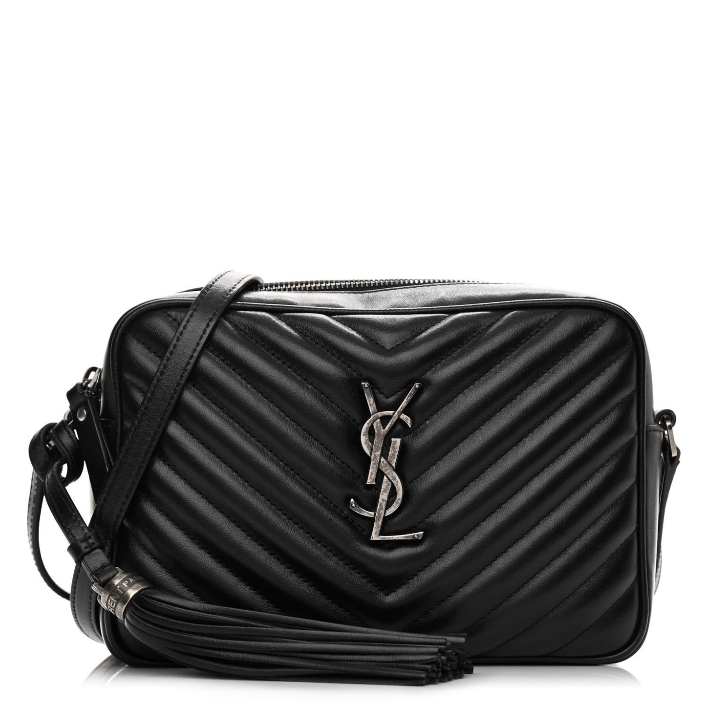 Calfskin Matelasse Monogram Lou Camera Bag Black