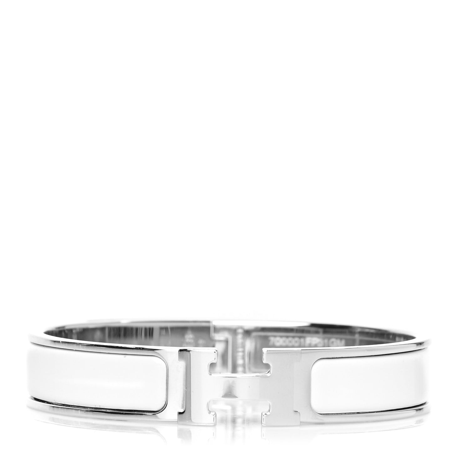 Enamel Narrow Clic Clac H Bracelet GM White