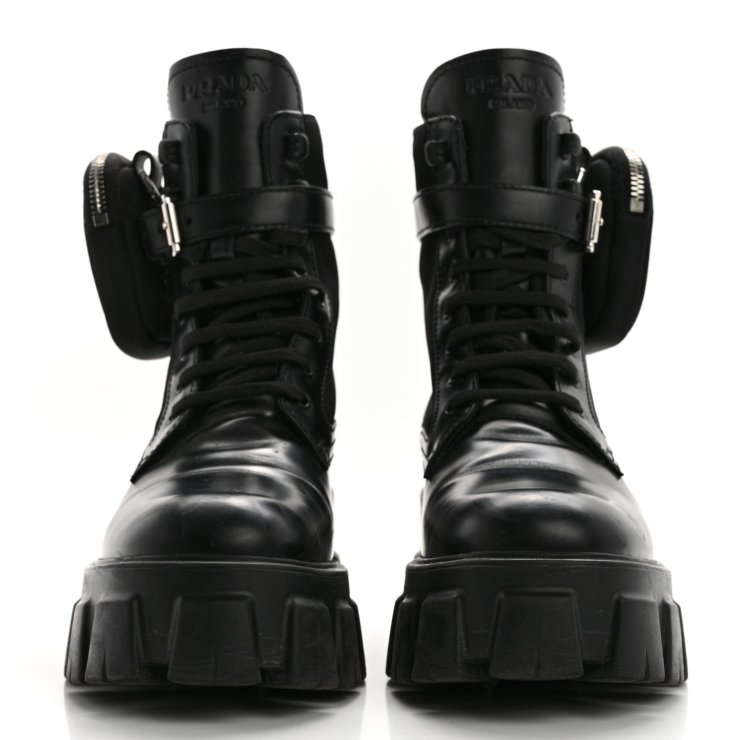 Spazzolato Rois Re-Nylon Metal Triangle Logo Monolith Pouch Pocket 55mm Boots 38.5 Black