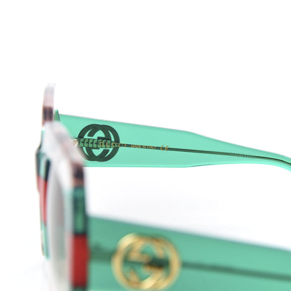 Gucci Square Web Frame GG0178S Sunglasses Green Red 5 of 8