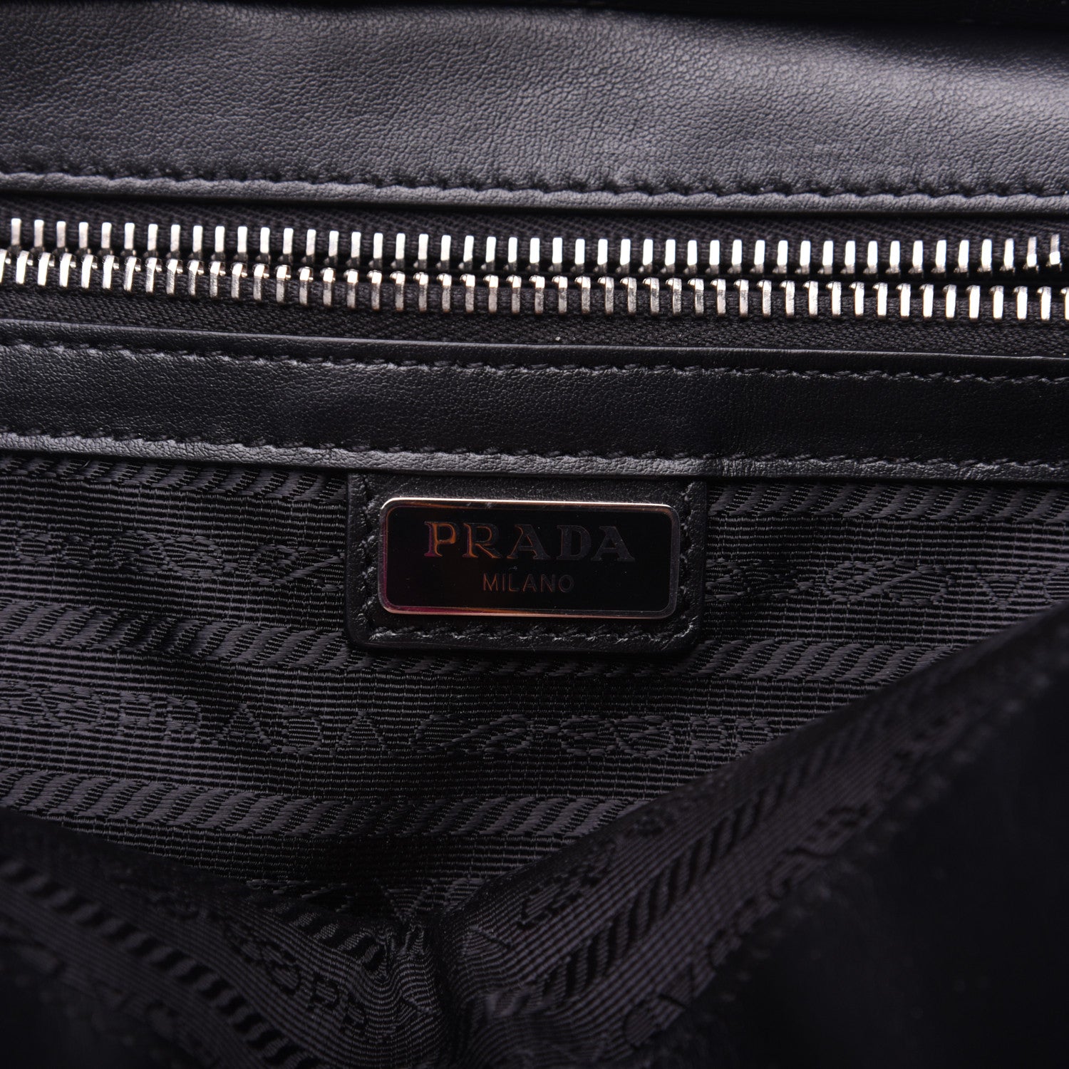 Prada Saffiano Travel Medium Brique Crossbody Bag Black 8 of 13