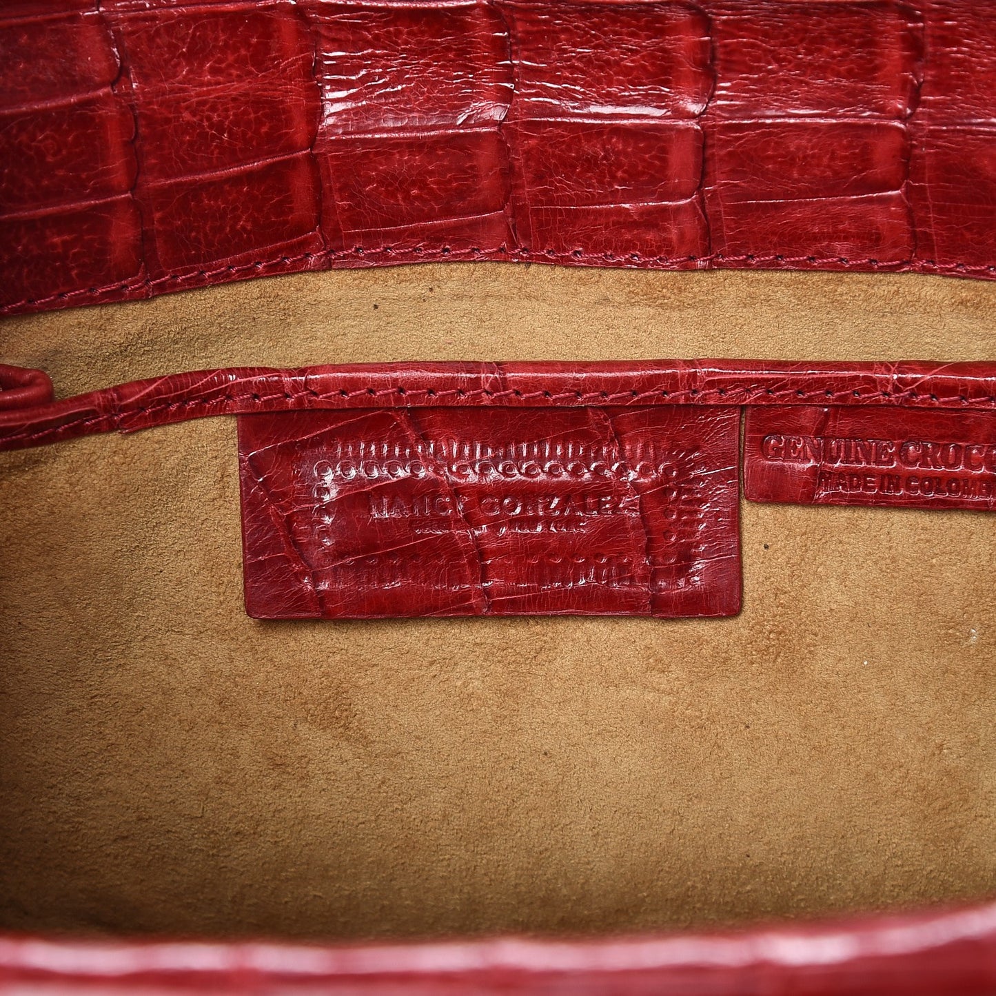 Glossy Crocodile Foldover Clutch Red