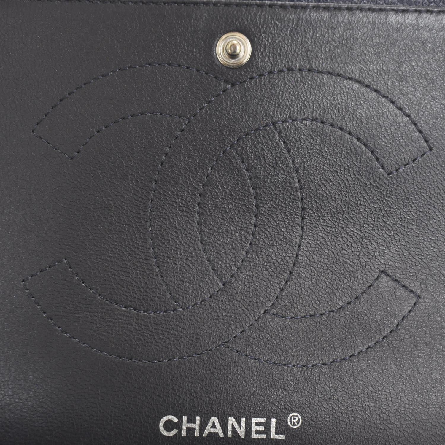 Chanel Caviar Jumbo Double Flap Navy Blue 10 of 11