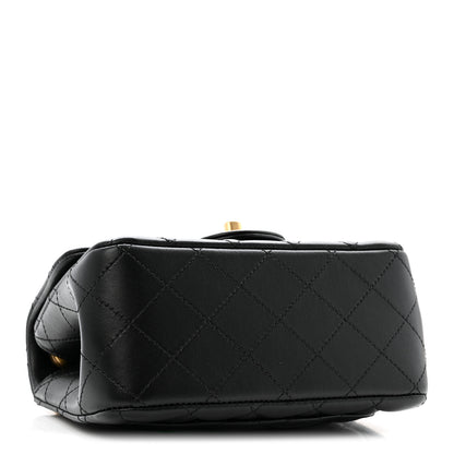 Chanel Lambskin Quilted Mini Sweet Camellia Flap Black 3 of 11