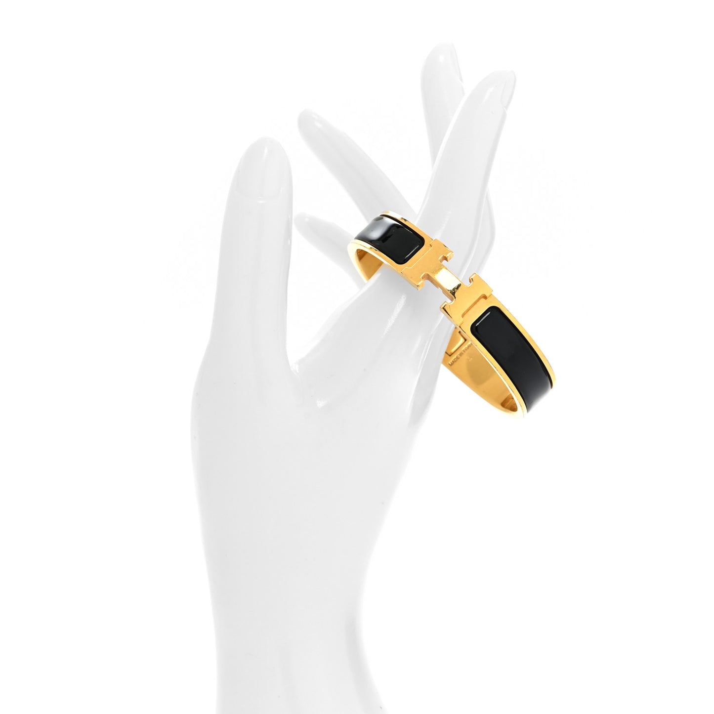 Enamel Narrow Clic Clac H Bracelet PM Black