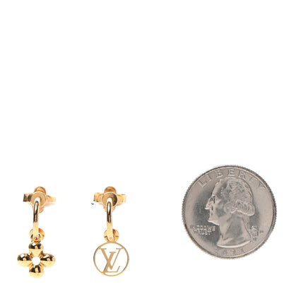 Louis Vuitton Brass Blooming Earrings Gold 2 of 5