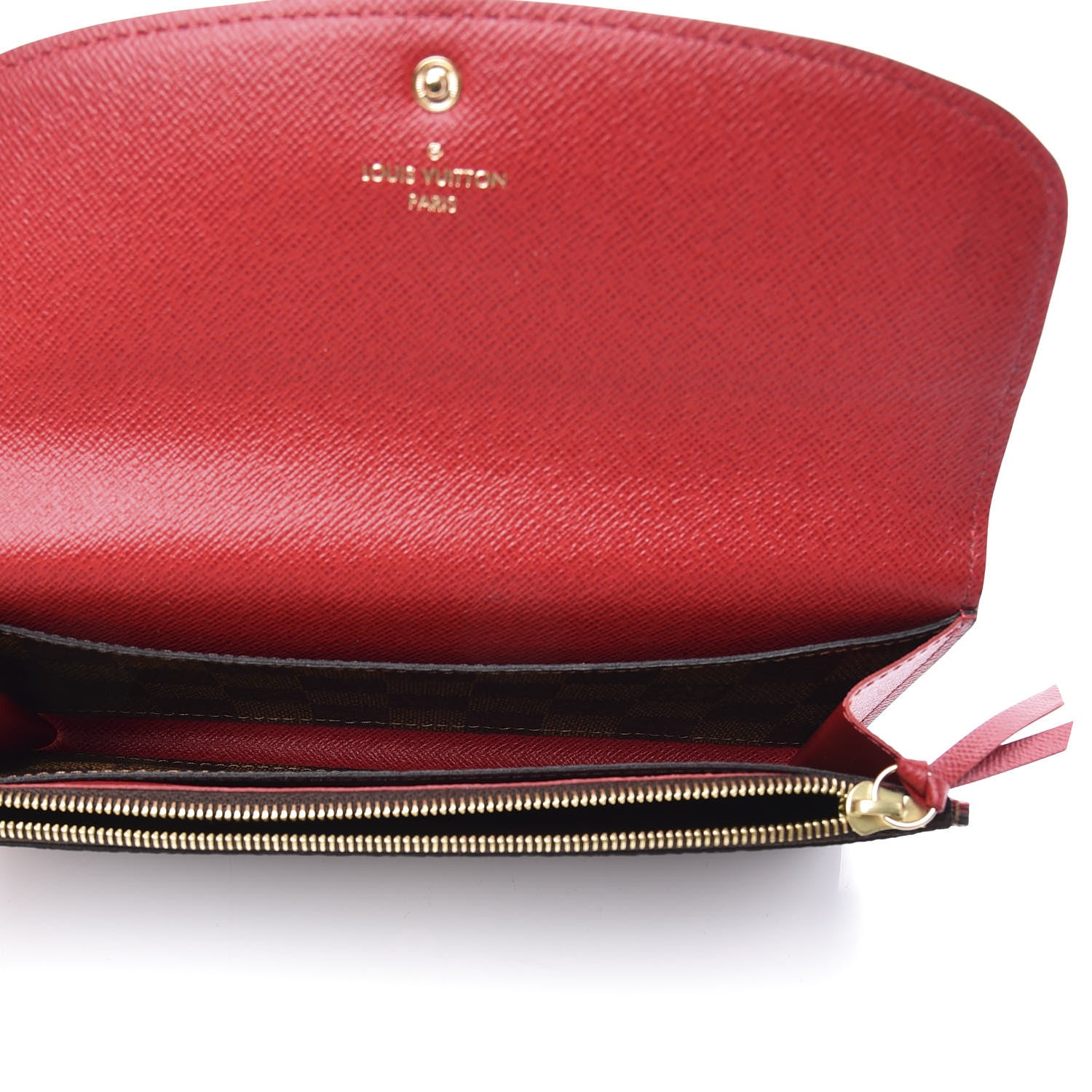 Louis Vuitton Damier Ebene Emilie Wallet Red 4 of 8