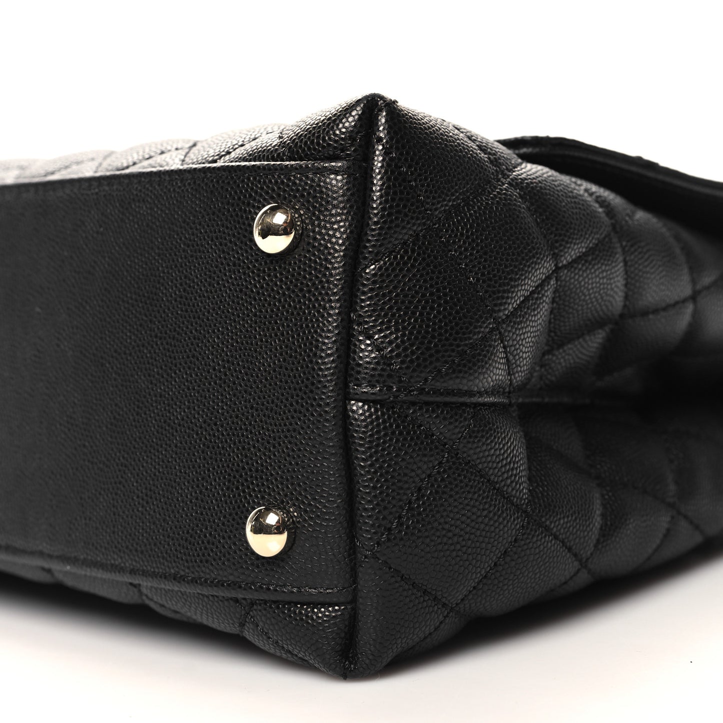 Caviar Quilted Small Coco Handle Flap Black