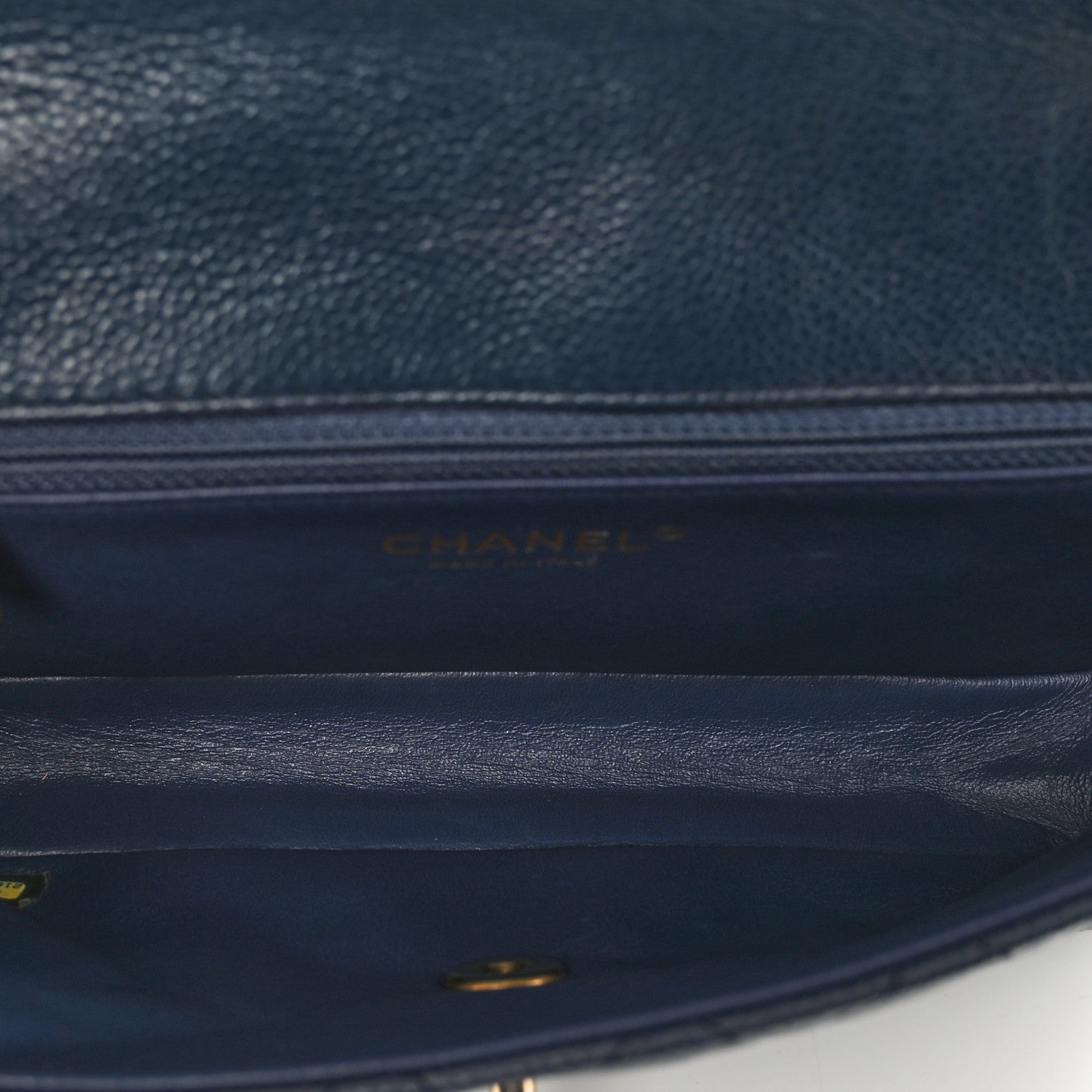 Chanel Crumpled Grained Calfskin Small Two Tone Flap Navy 6 of 10