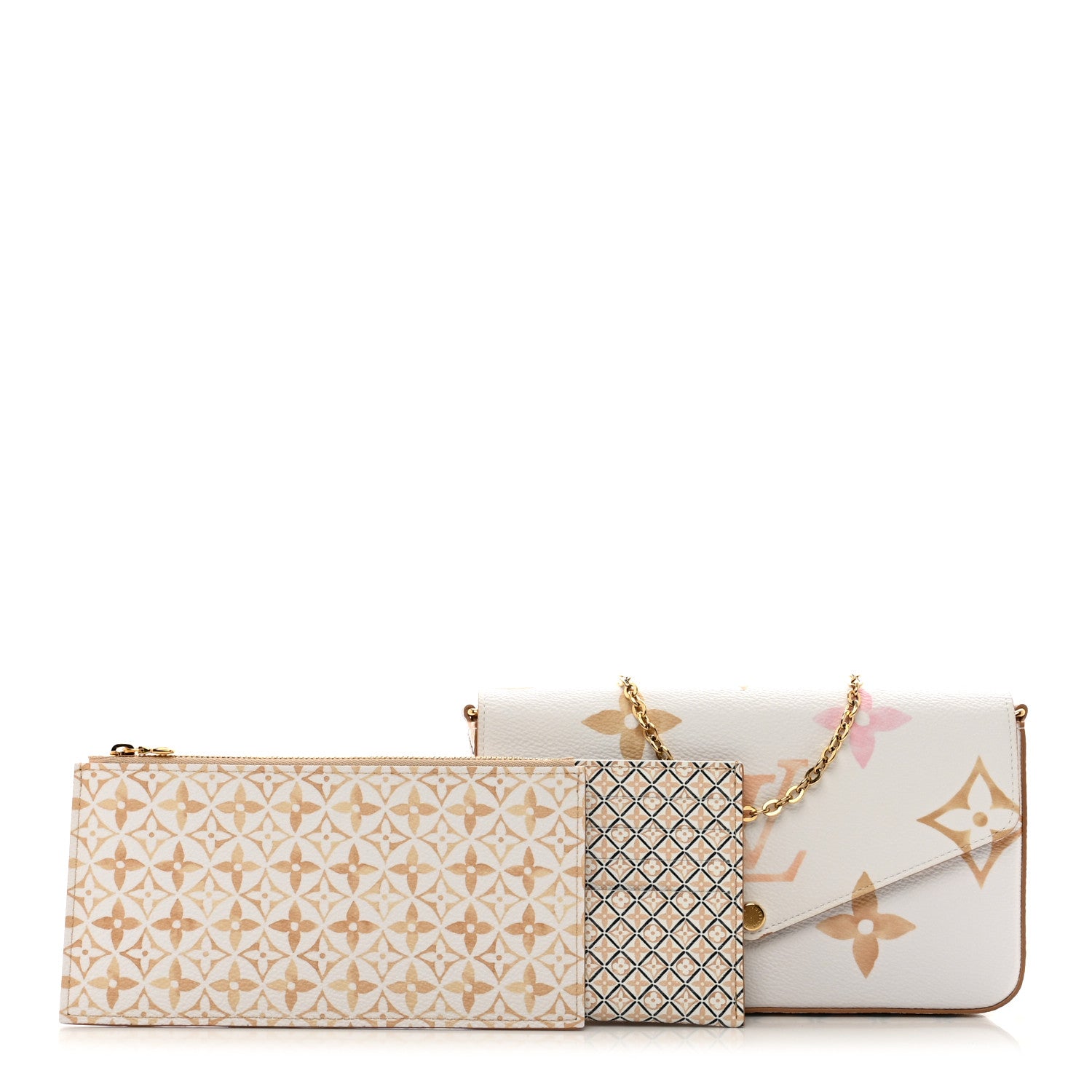 Louis Vuitton Monogram Giant By The Pool 2.0 Felicie Pochette Chain Wallet Beige 1 of 11