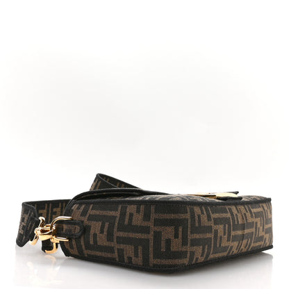 Fendi Fabric Jacquard FF 1974 Medium Baguette Tobacco Moro Black 4 of 11