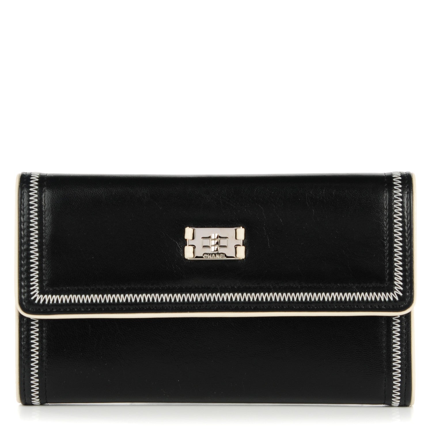 Chanel Lambskin Large Flap Wallet Black 1 of 8