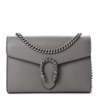 Gucci Dollar Calfskin Crystal Mini Dionysus Chain Wallet Dusty Grey Black Diamond 1 of 10