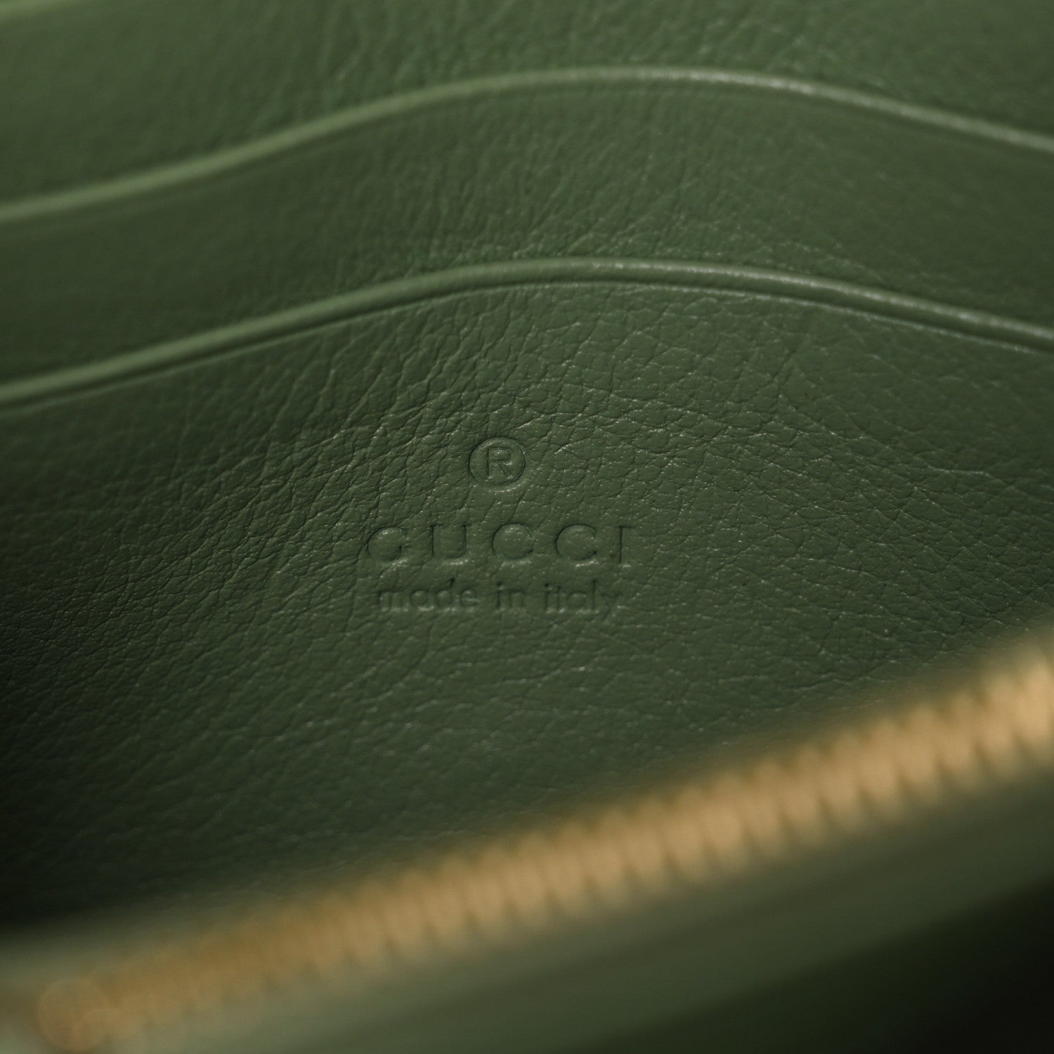 Gucci Roxy Calfskin Medium Blondie Chain Wallet Salamander Green 7 of 12