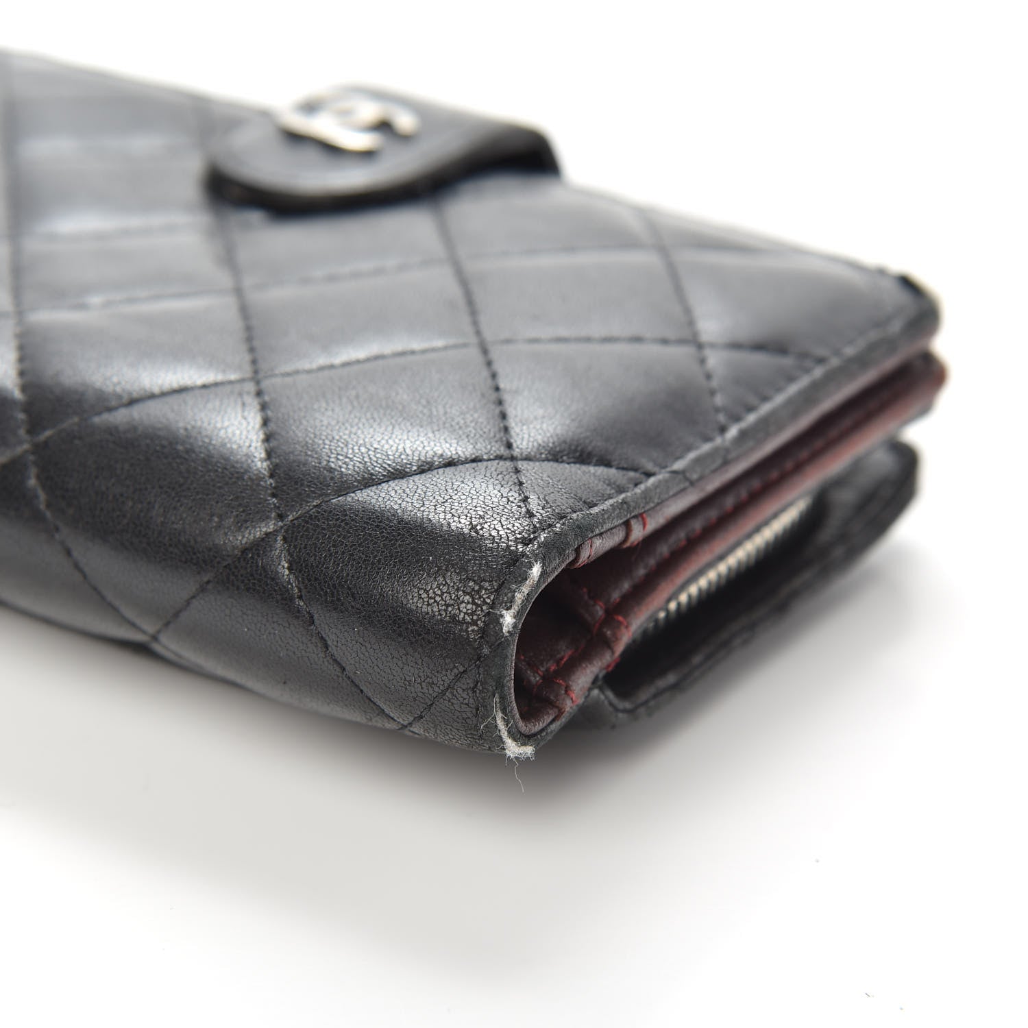 Chanel Lambskin Quilted Zipped Pocket Wallet Black 11 of 15