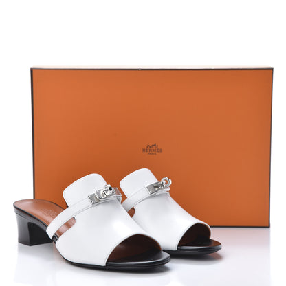 Hermes Goatskin Candy Sandals 37.5 White 8 of 8