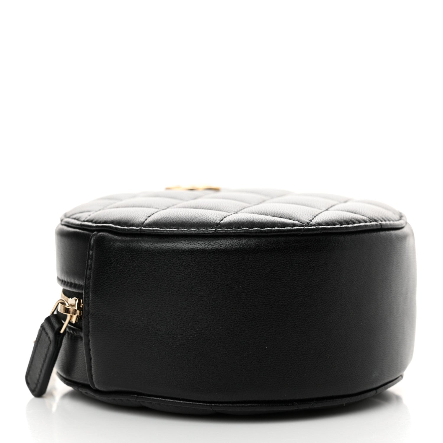 Chanel Lambskin Quilted Romance Round Clutch With Chain Black 4 of 11