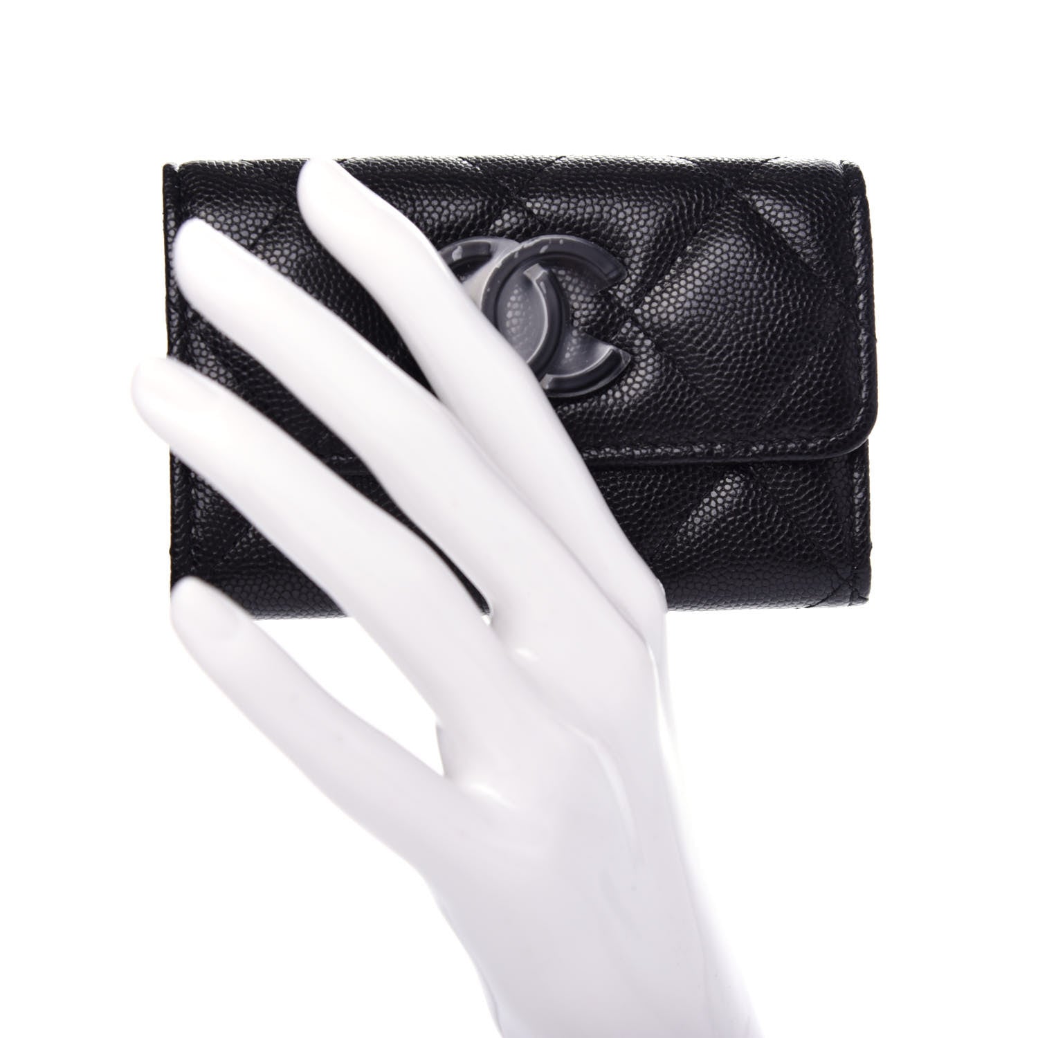 Chanel Caviar Quilted My Everything Flap Card Holder Black 2 of 9