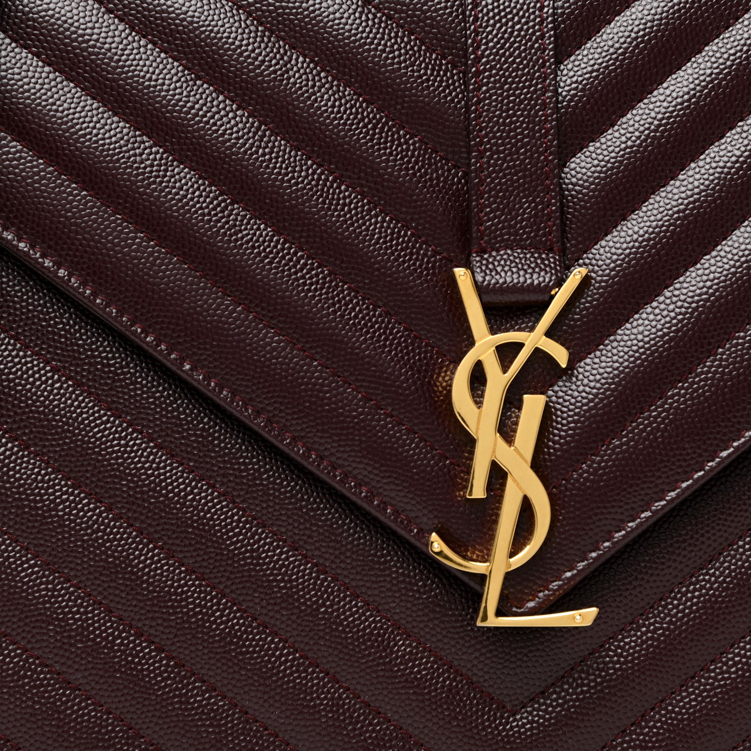 Saint Laurent Grain De Poudre Matelasse Chevron Large Monogram Satchel Amaranto 6 of 8