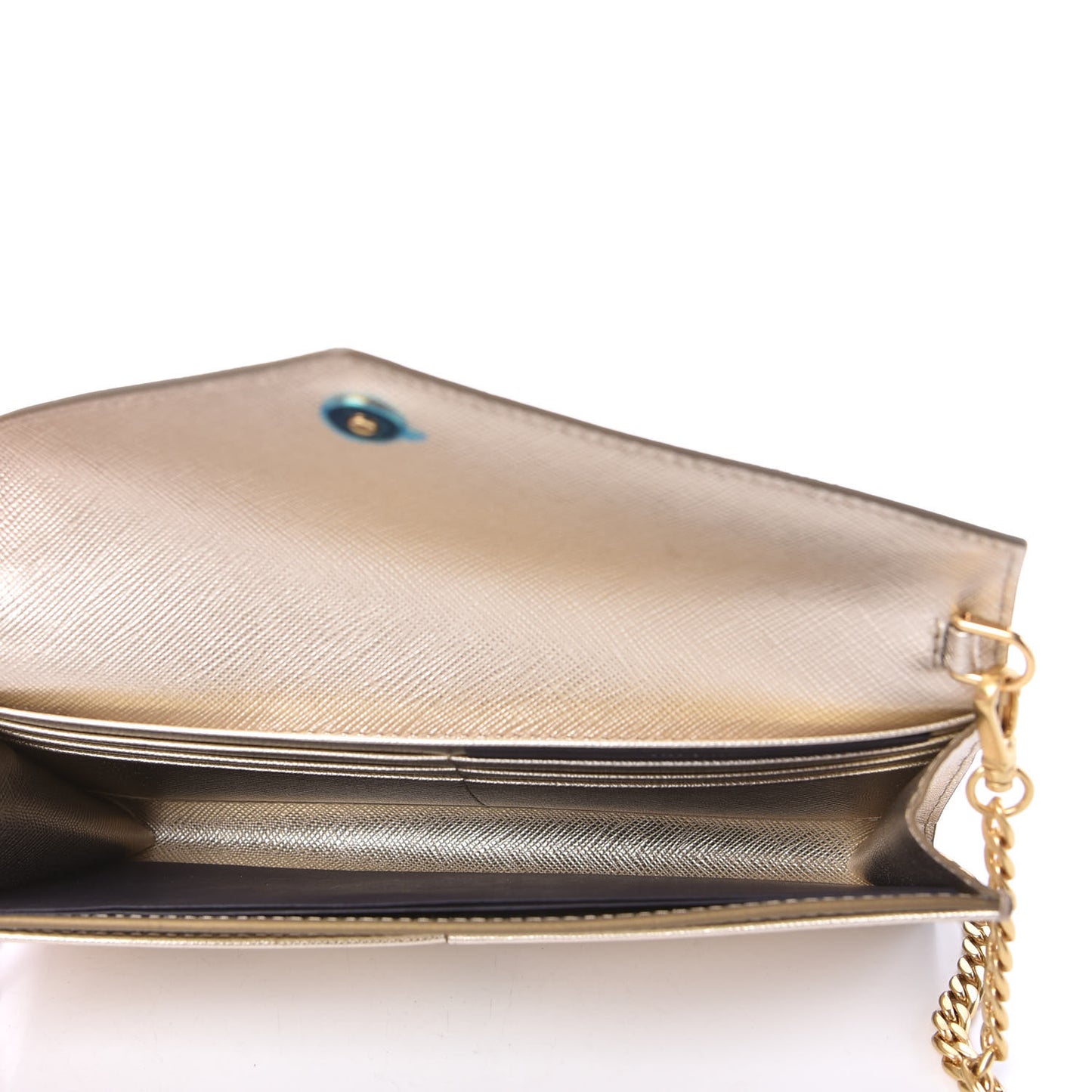 Metallic Saffiano Triangle Mini Crossbody Bag Pirite