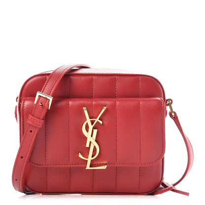 Saint Laurent Lambskin Matelasse Monogram Mini Vicky Camera Bag Rouge 1 of 9