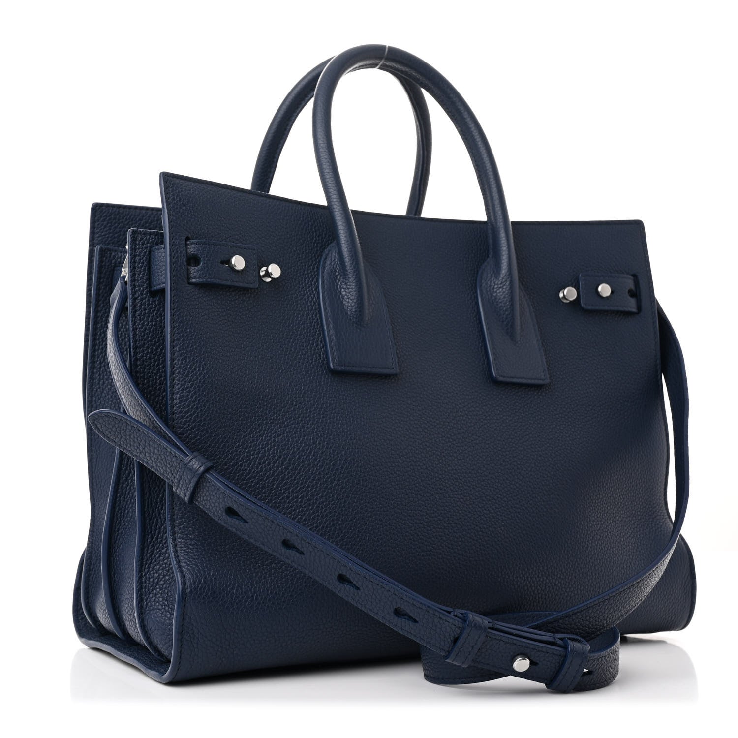 Saint Laurent Grained Calfskin Small Souple Sac De Jour Navy 3 of 10