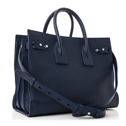 Saint Laurent Grained Calfskin Small Souple Sac De Jour Navy 3 of 10