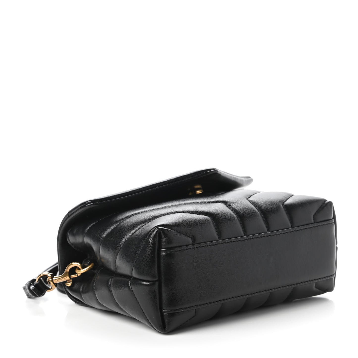 Calfskin Y Quilted Monogram Toy Loulou Crossbody Bag Black