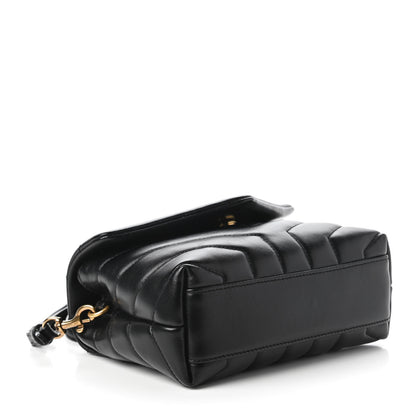 Saint Laurent Calfskin Y Quilted Monogram Toy Loulou Crossbody Bag Black 4 of 10