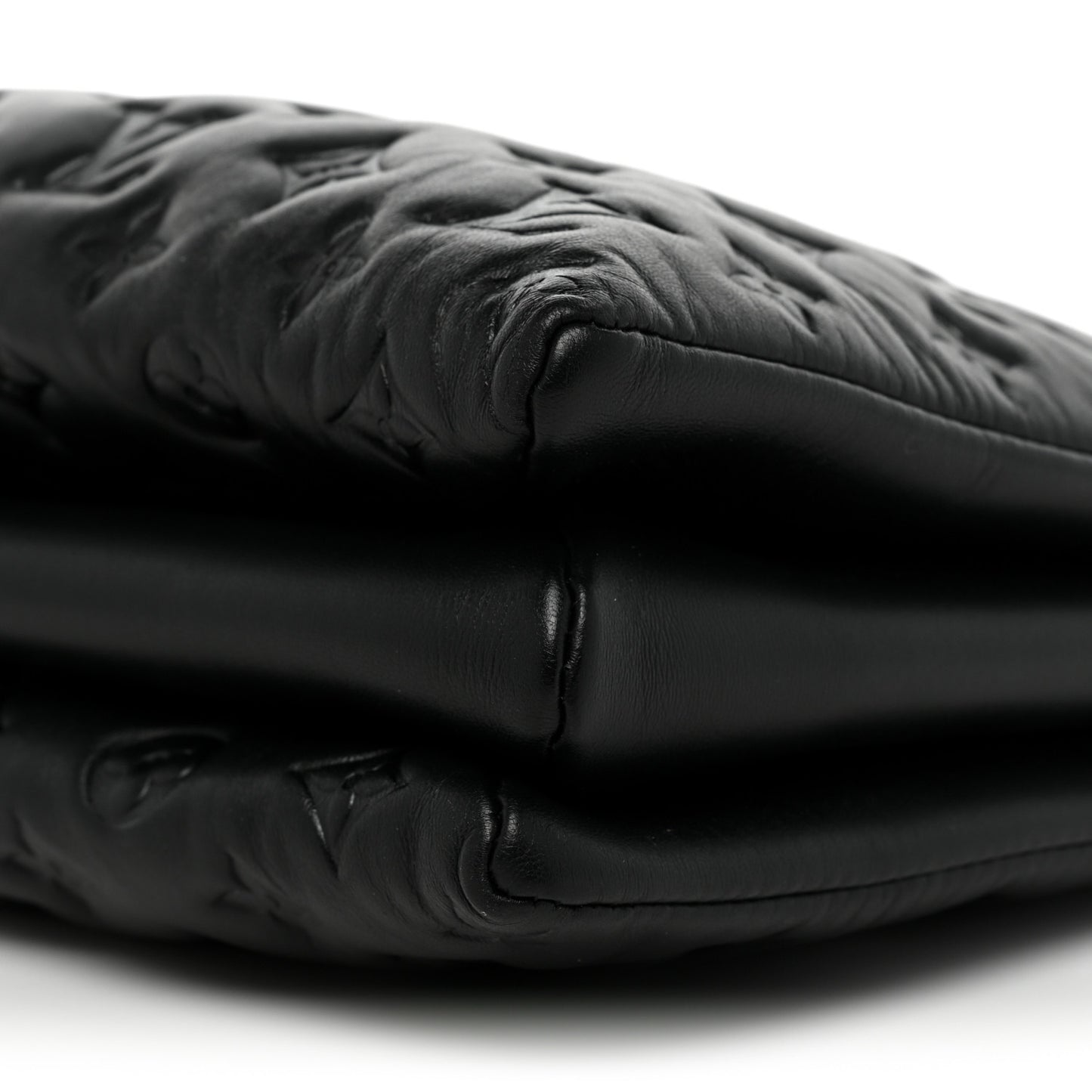 Lambskin Embossed Monogram Coussin MM Black