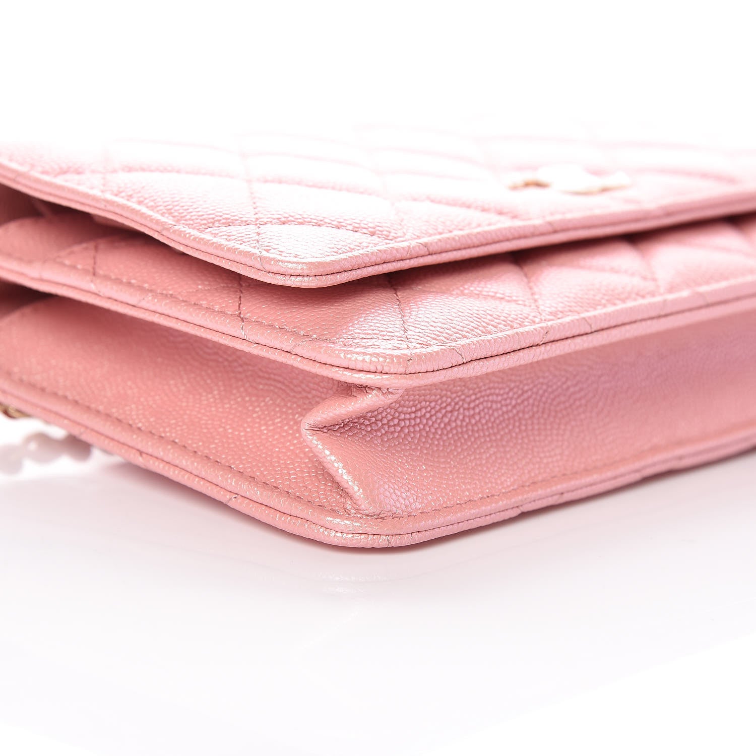 Chanel Iridescent Caviar Quilted Wallet on Chain WOC Rose Pink 5 of 11